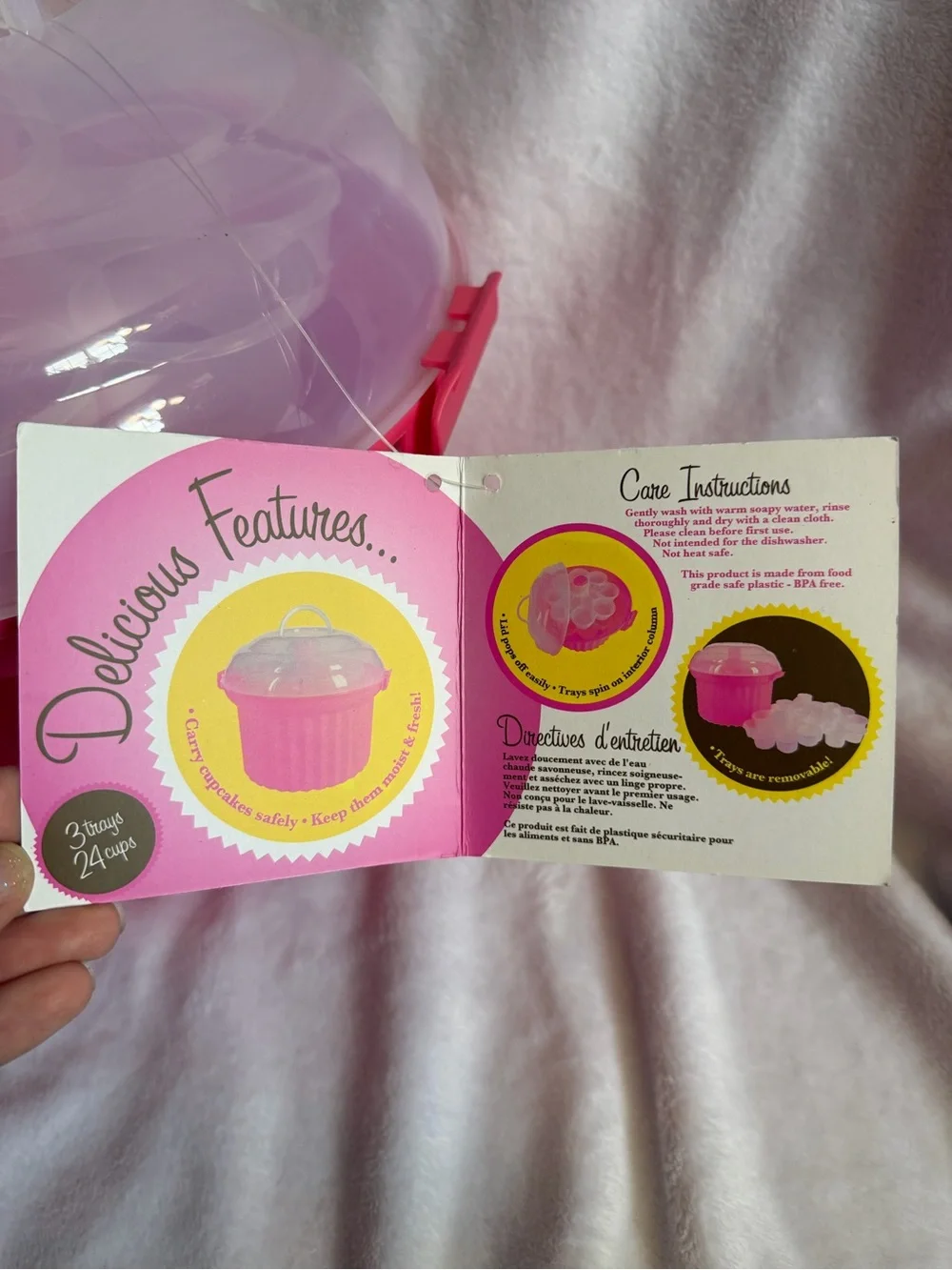 Fox Run Pink Cupcake Carousel Carrier NWT